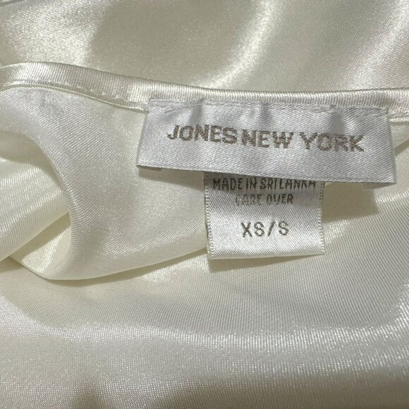 Jones New York Ivory Satin Lace Trimmed Wrap Robe Sz XS/S Maxi Bridal Pockets - Picture 7 of 7